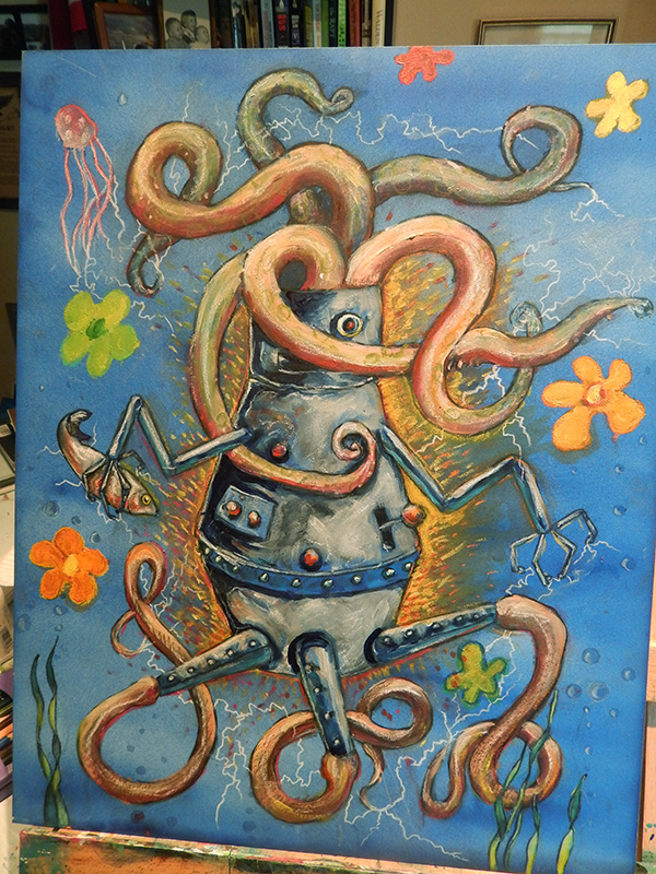 robot, tentacles
