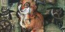 fox, mixed media, tennessee art, animal art